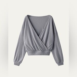 OGL Wide Rib Surplice Top Size Medium